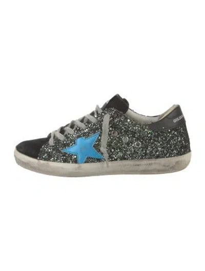 Pre-owned Golden Goose Glitter Printed Sneakers In Green