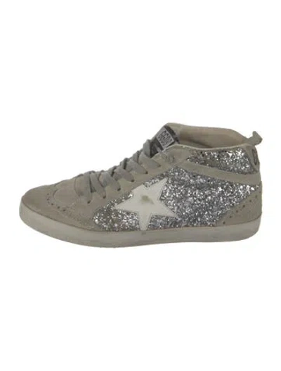 Pre-owned Golden Goose Glitter Printed Sneakers In Silver