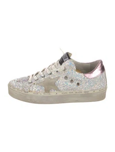 Pre-owned Golden Goose Glitter Printed Sneakers In White