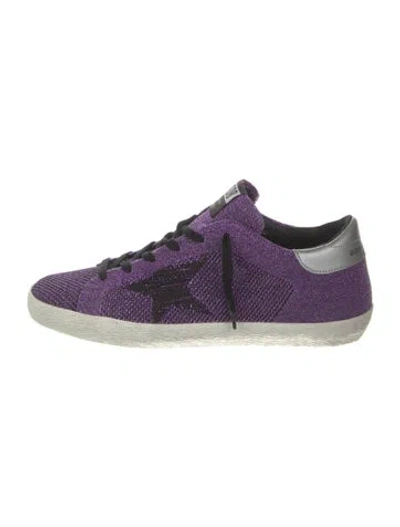 Pre-owned Golden Goose Glitter Sneakers In Purple