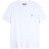 Golden Goose Star Collection T-shirt With Glittered Star On The Front In White/silver