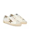Golden Goose Glitter Star Leather Sneakers In White