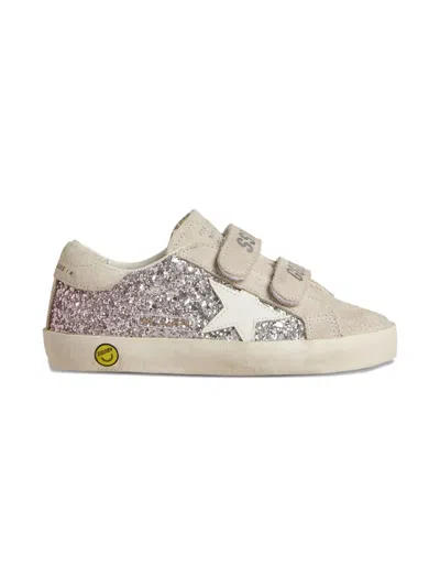 Golden Goose Kids' Glitter Star Strap Trainers In Neutral