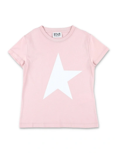 Golden Goose Kids' Glitter Star T-shirt In Pink/white