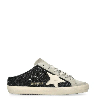 Golden Goose Glitter Super-star Sabot Sneakers In Black