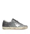 Golden Goose Super-star Classic With List Glitter Upper Toe Tongue And Heel Laminated Star Sneakers Grey In Silver