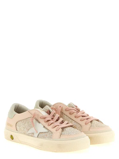 Golden Goose Glitter-panel Sneakers In Pink