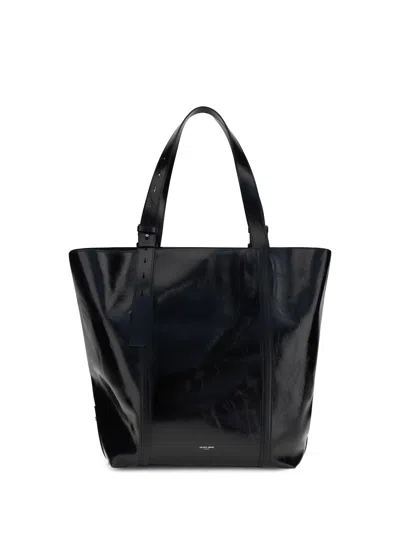 Golden Goose Glossy Leather Tote Bag In Black