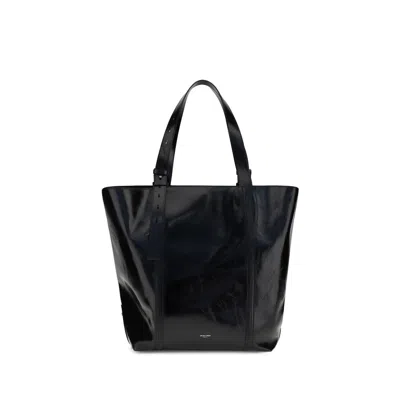 Golden Goose Glossy Leather Tote Bag In Black