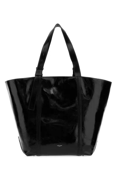 Golden Goose Glossy Leather Tote Bag In Black