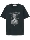 Golden Goose Grey T-shirt With Graphic Print On The Front And Details With Tears In Cotton Man In Black  