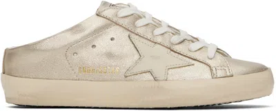 Golden Goose Gold Super-star Sabot Sneakers In 15582 Platinum/cream