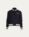 Golden Goose Golden Wool Bomber Jacket In Blue