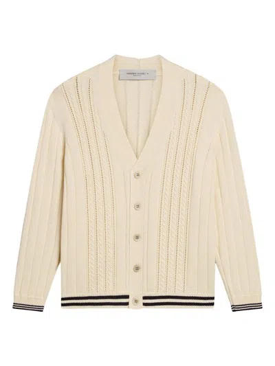 Golden Goose Golden Braided Cardigan Clothing In Beige