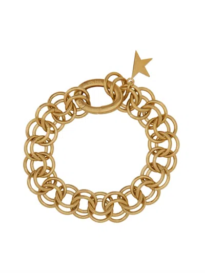 Golden Goose Chain Link Star Charm Bracelet In Gold