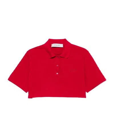Golden Goose Golden Club-embroidered Polo Top In Haute Red