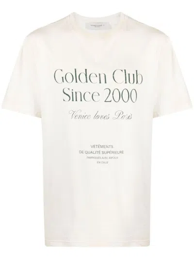 Golden Goose Golden Club Slogan T-shirt Clothing In White