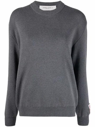 Golden Goose Golden Cotton Crewneck Sweater In Gray