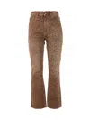 GOLDEN GOOSE GOLDEN CROPPED FLARE FADED LEOPARD PRINTED DENIM,GWP00843.P000623.81325