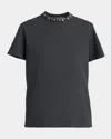 Golden Goose Anthracite Grey T-shirt With Crystals In Washed Black