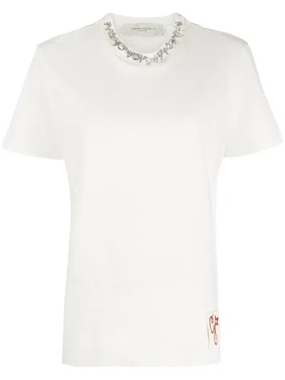 GOLDEN GOOSE GOLDEN GOOSE GOLDEN EMBROIDERED COTTON T SHIRT 