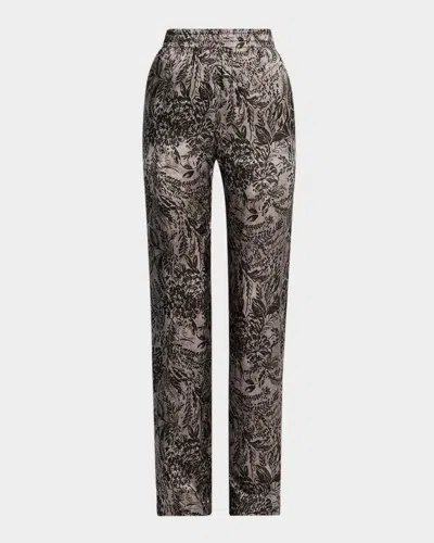Golden Goose Golden Floral Viscose Twill Pants In Multi