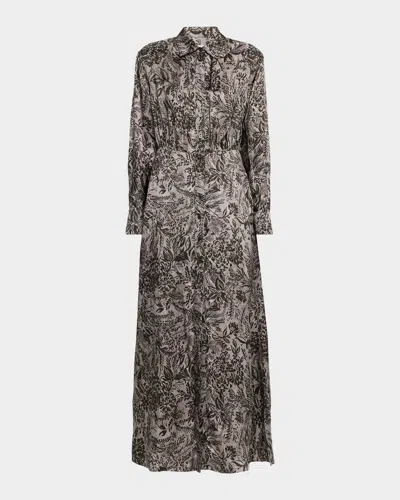 Golden Goose Golden Floral Viscose Twill Shirtdress In Multi