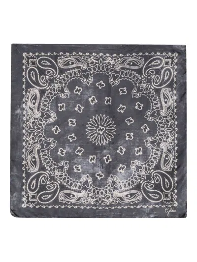 Golden Goose Golden Foulard Paisley Print Silk In Gray