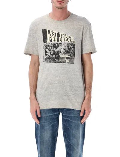 Golden Goose Distessed Cotton Printed T-shirt In Gray