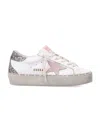 Golden Goose Hi Star White Pink Leather And Glitter Woma's Sneakers In Multi