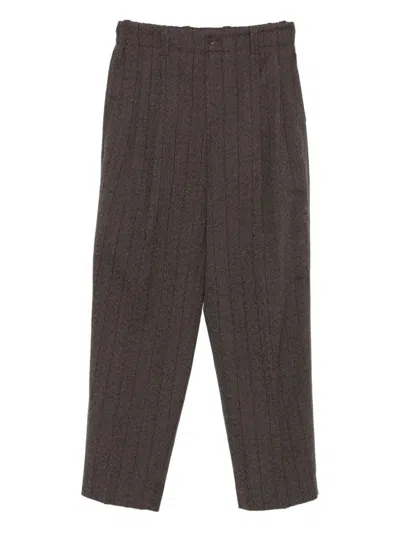 Golden Goose Pinstripe-pattern Wool Trousers In Gray