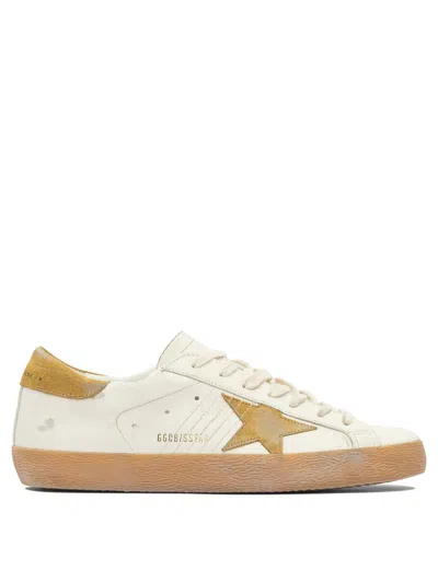 Golden Goose Super Star Leather Sneakers In White