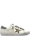 Golden Goose Super-star Sneakers With Lizard Effect Star And Grey Heel Tab