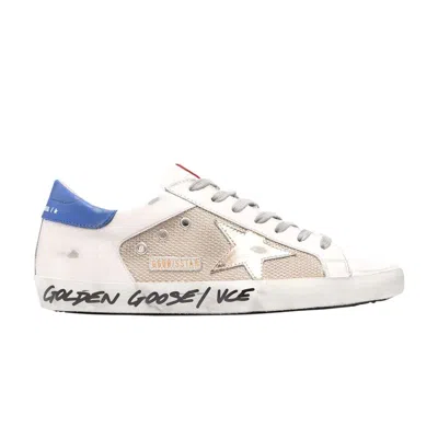 Pre-owned Golden Goose Superstar Double Quarter 'milk Gold Blue' | White | Men's Size 43
