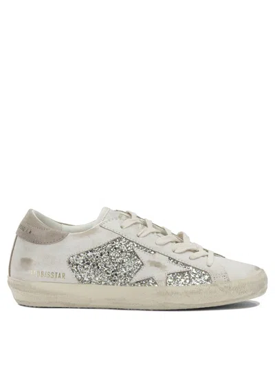 Golden Goose Super-star Glitter Sneakers In Silver