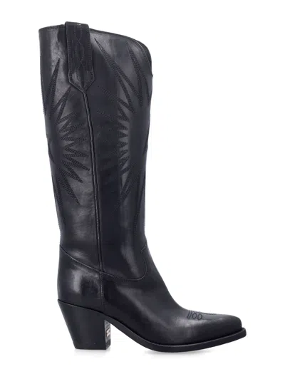 GOLDEN GOOSE GOLDEN GOOSE GOLDEN GOOSE WISH STAR BLACK LEATHER BOOTS