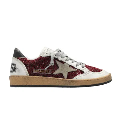 Pre-owned Golden Goose Wmns Ball Star 'bordeaux Glitter' | Red | Women's Size 35