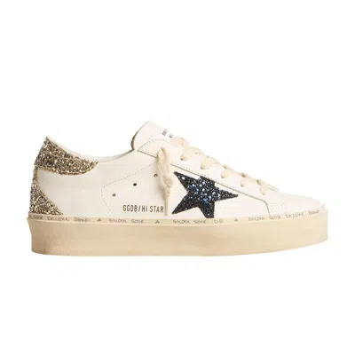 Pre-owned Golden Goose Wmns Hi Star 'white Blue Platinum Glitter' | Cream | Women's Size 41