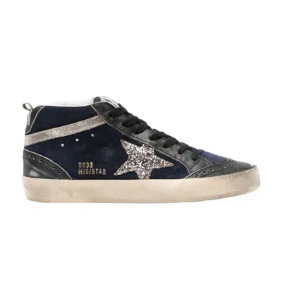 Pre-owned Golden Goose Wmns Mid Star 'medieval Blue Silver Glitter' | Women's Size 41