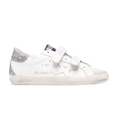 Pre-owned Golden Goose Wmns Old School Touch-strap 'white Silver Glitter' | Women's Size 38