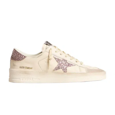 Pre-owned Golden Goose Wmns Stardan 'white Pink Glitter' | Cream | Women's Size 38