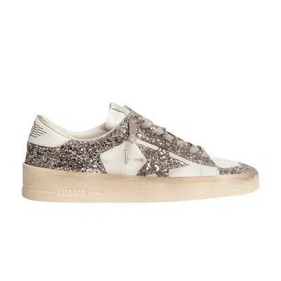 Pre-owned Golden Goose Wmns Stardan 'white Silver Glitter' | Women's Size 38