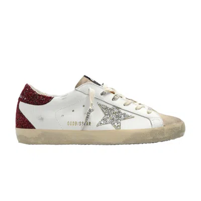 Pre-owned Golden Goose Wmns Superstar 'bordeaux Silver Glitter' | White | Women's Size 35