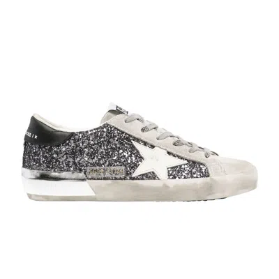 Pre-owned Golden Goose Wmns Superstar 'silver Black Glitter' | Grey | Women's Size 36 In Gray