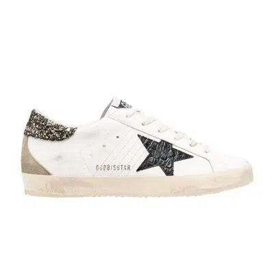 Pre-owned Golden Goose Wmns Superstar 'white Black Croc Glitter' | Women's Size 38