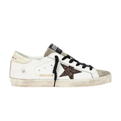 Pre-owned Golden Goose Wmns Superstar 'white Coffee Brown Glitter' | Black | Women's Size 35