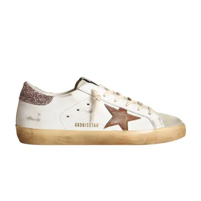 Pre-owned Golden Goose Wmns Superstar 'white Tan Pink Glitter' | Women's Size 35
