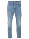 Golden Goose Denim Pants With Classic Five-pocket Design And Distinctive Patch In Blue