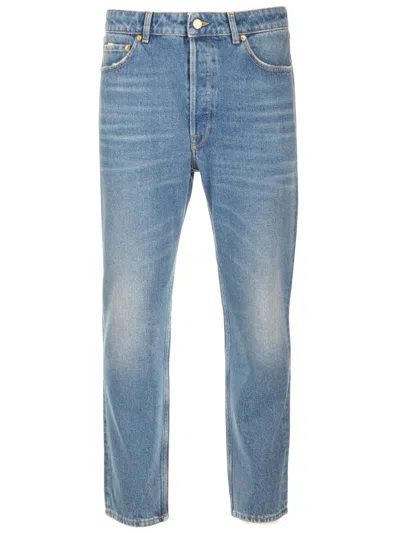 Golden Goose Golden Happy Stone Washed Jeans In Denim