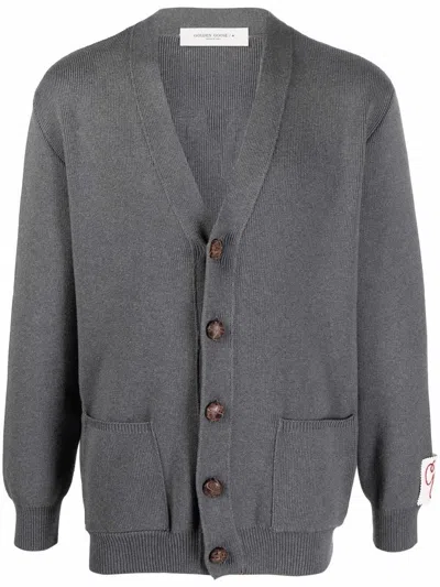 GOLDEN GOOSE `GOLDEN` KNIT CARDIGAN WITH LOGO